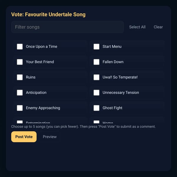 UNDERTALE Song Voting