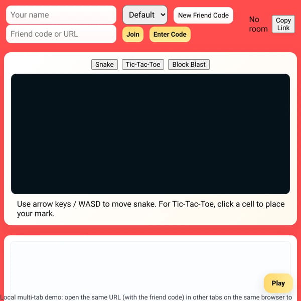 Friends + Chat + Snake Battle (Local Multi-Tab)