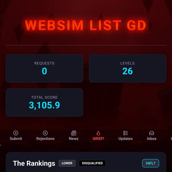Websim List GD   THE GRIEFING OVER IT UPDATE!!!!