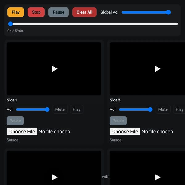 10-way Video Multiplexer - mashup with 10 videos