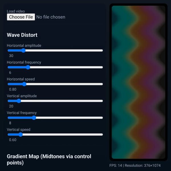 Simple Wave + Gradient Map Video Editor