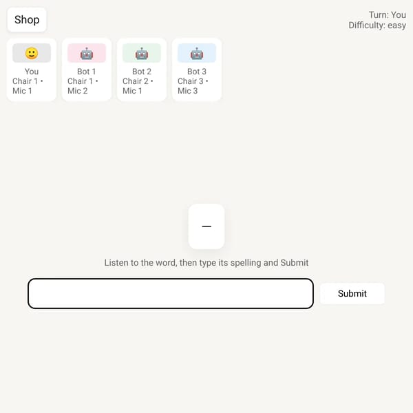 Spelling Bee Multiplayer (Bots)