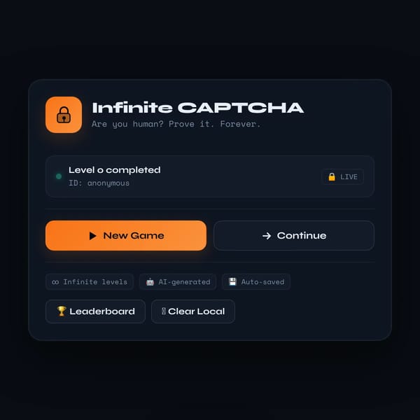 Infinite CAPTCHA — Leaderboard Edition