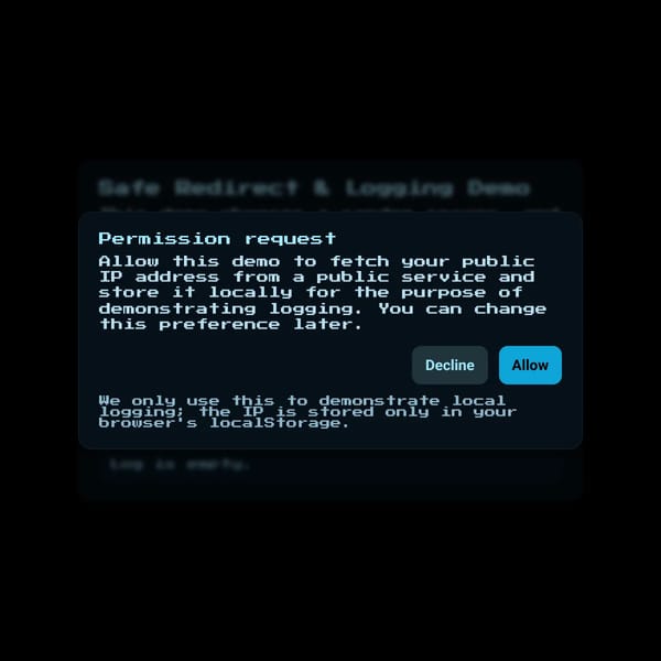 Redirect & Log Demo (Safe)