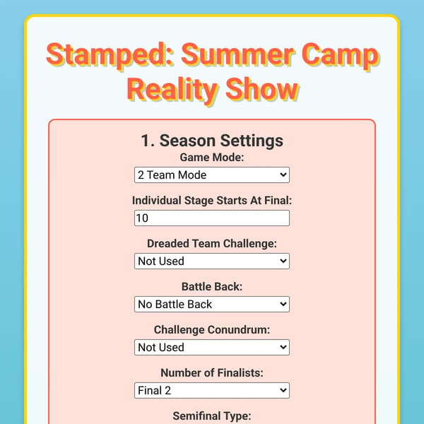 Stamped: Reality Show Simulator Remastered