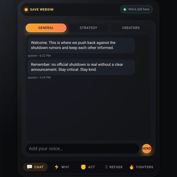 Save Our Space – WebSim Community