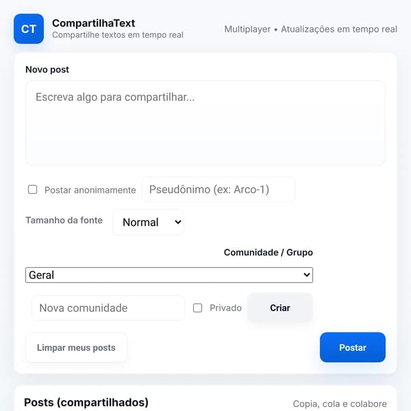 CompartilhaText — Multiplayer