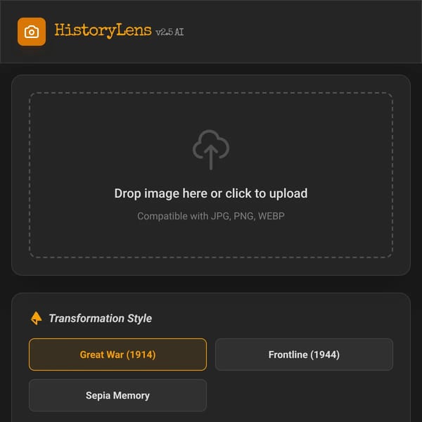 HistoryLens AI - World War Photo Transformer