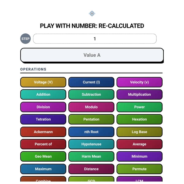 Play With Number: Re-Calculated