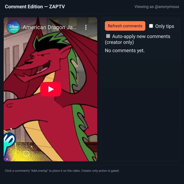Comment Edition — ZAPTV