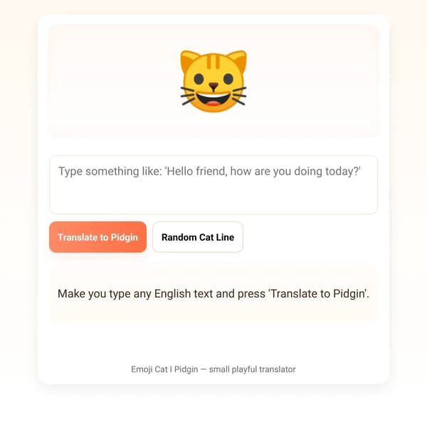 Emoji Cat I Pidgin