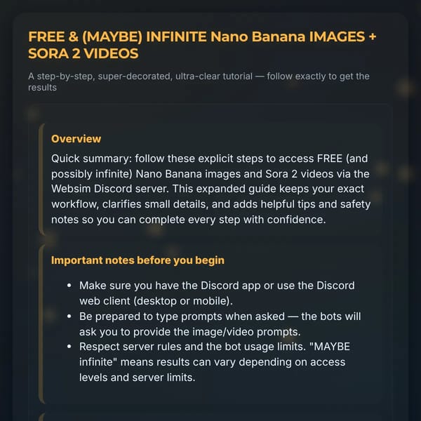 Inf Sora 2 Tutorial!