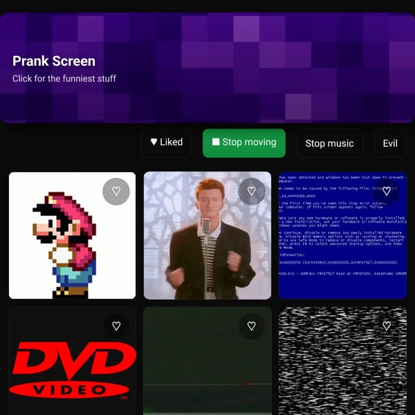 Prank screens funny