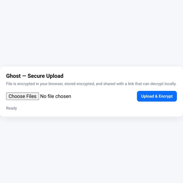Ghost -- Secure Upload & Share