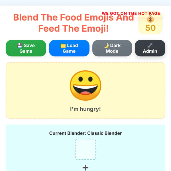 Blend The Food Emojis And Feed The Emoji! with adim panel!