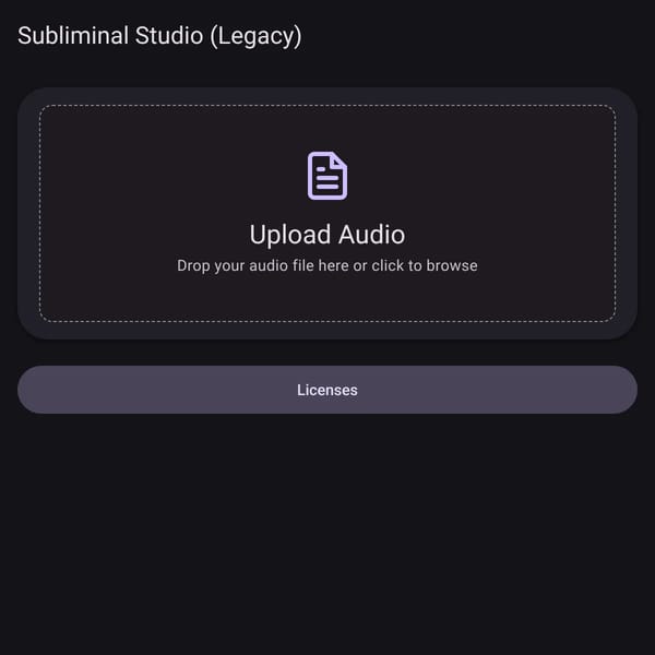 Subliminal Audio Layering Studio (Legacy Final Branch)
