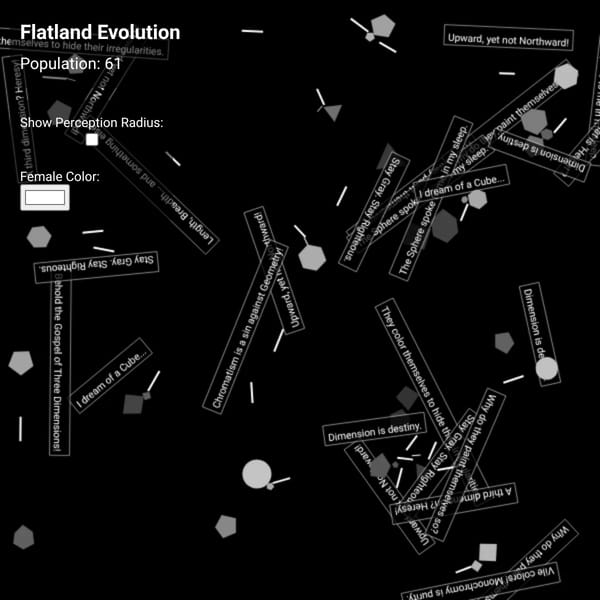 Flatland Evolution Simulator