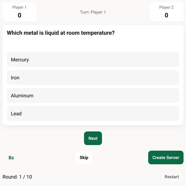 Player vs Player Trivia