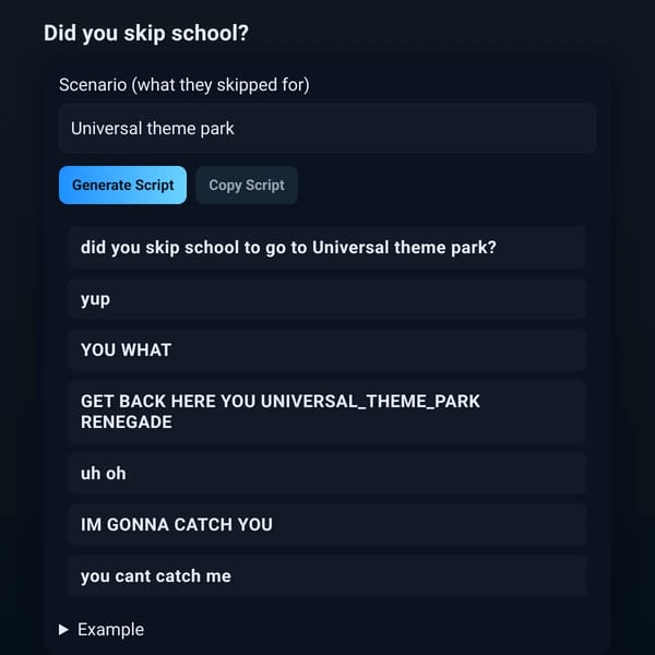 did you skip school — Video Script Generator