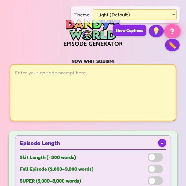 Dandys World Episode Generator Deluxe