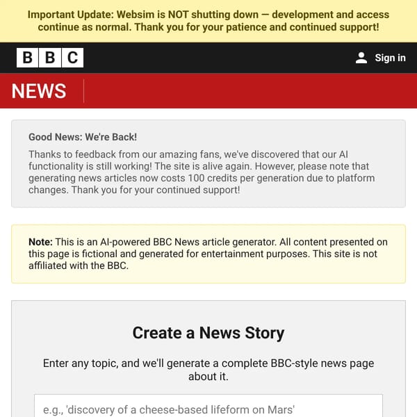 BBC News Generator