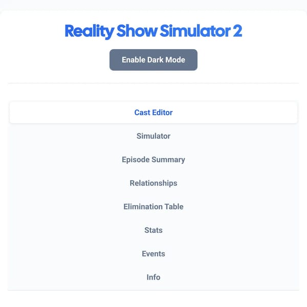 Reality Show Simulator 2
