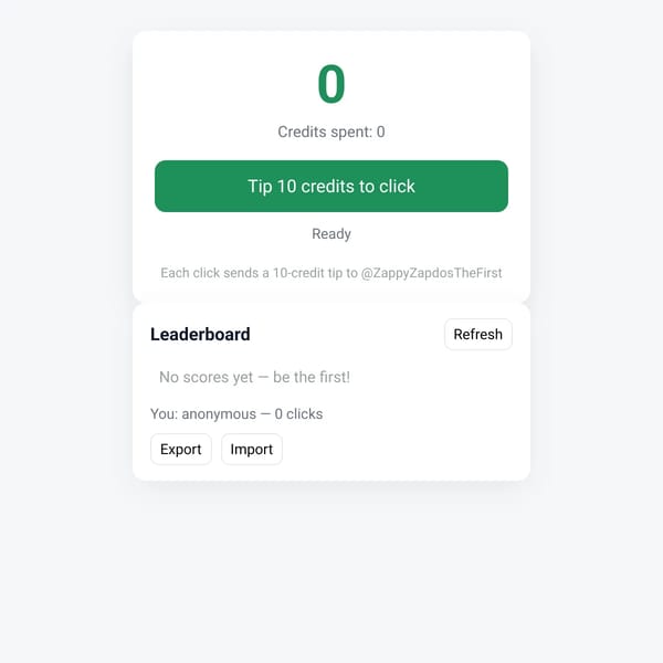 Credit Clicker (Will you have enough credits to make it to the top?)