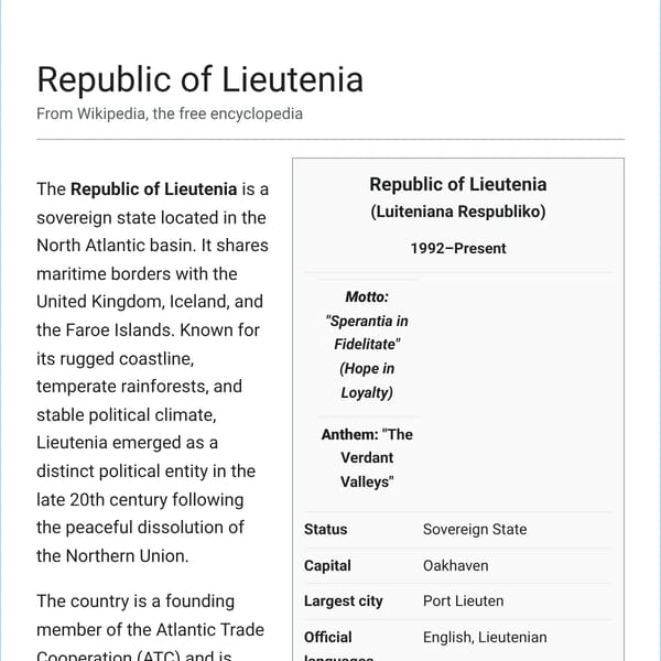 Republic of Lieutenia - Wikipedia