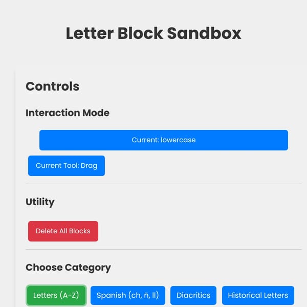 Letter Block Sandbox