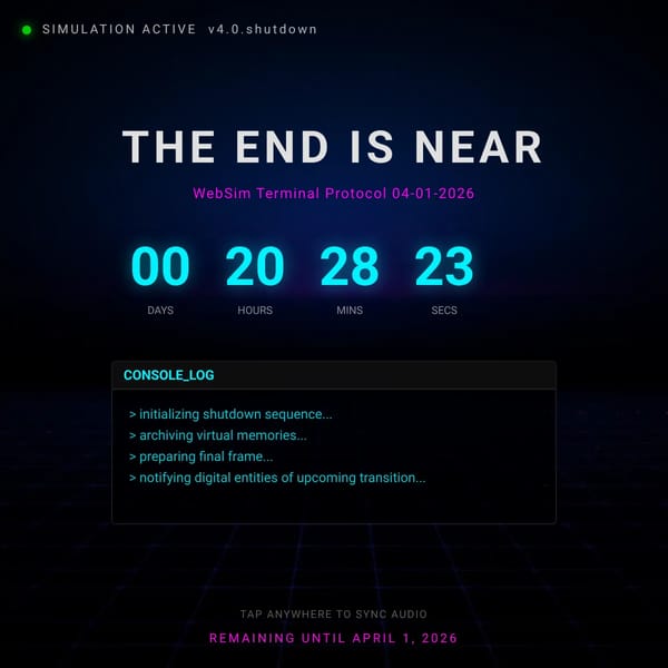 COUNTDOWN FOR WEBSIM'S SHUTDOWN
