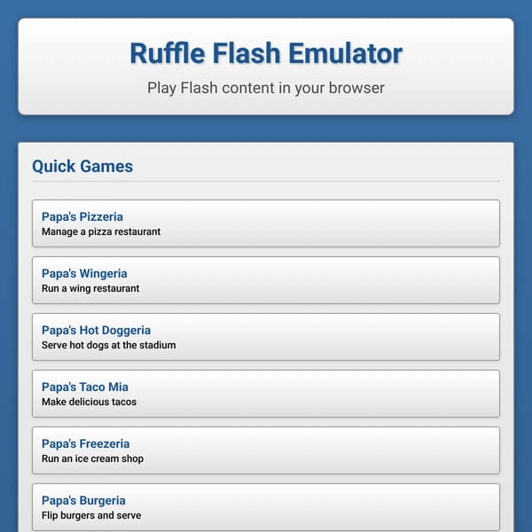 Ruffle Flash Emulator
