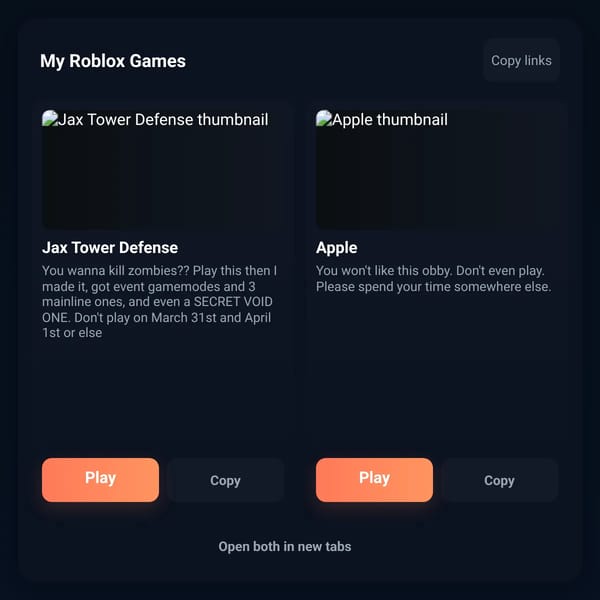 Roblox Game Showcase