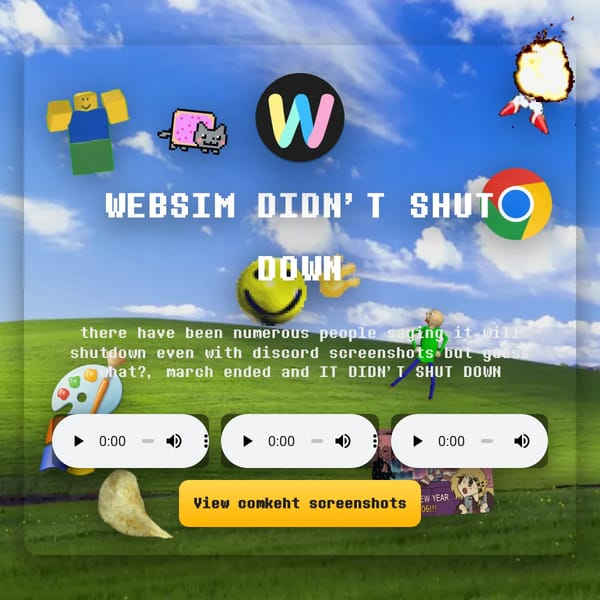 WEBSIM DIDN'T SHUTDOWN