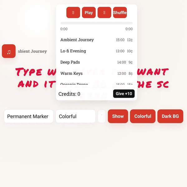 Type anything you want and it will be on the screen