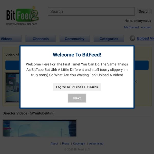 BitFeed - upload fottage!