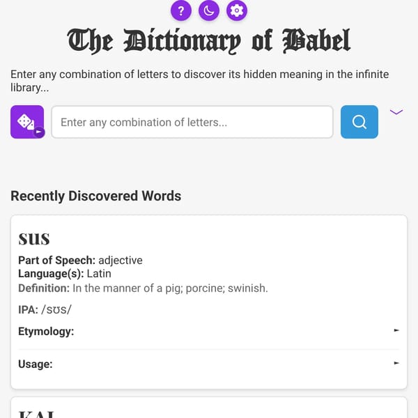 The Dictionary of Babel