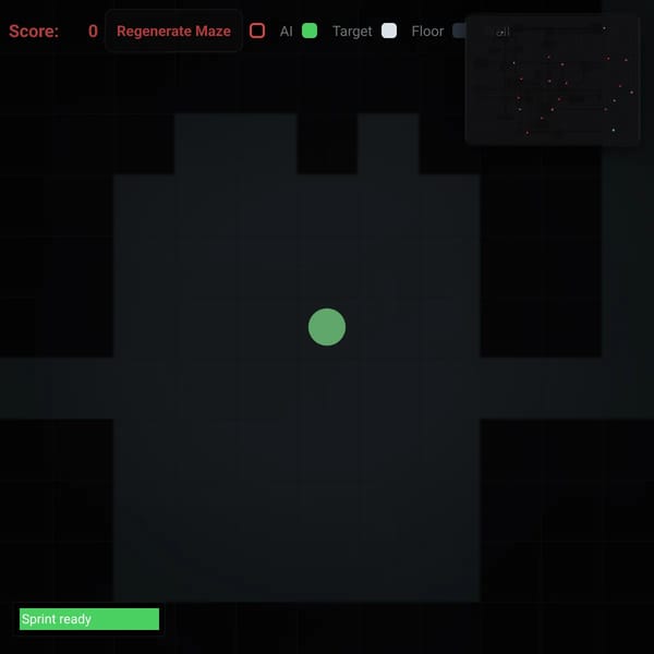 AI Chasing Pathfinding Maze Test 4.0