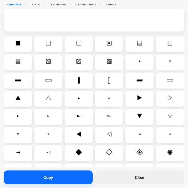Symbol Keyboard