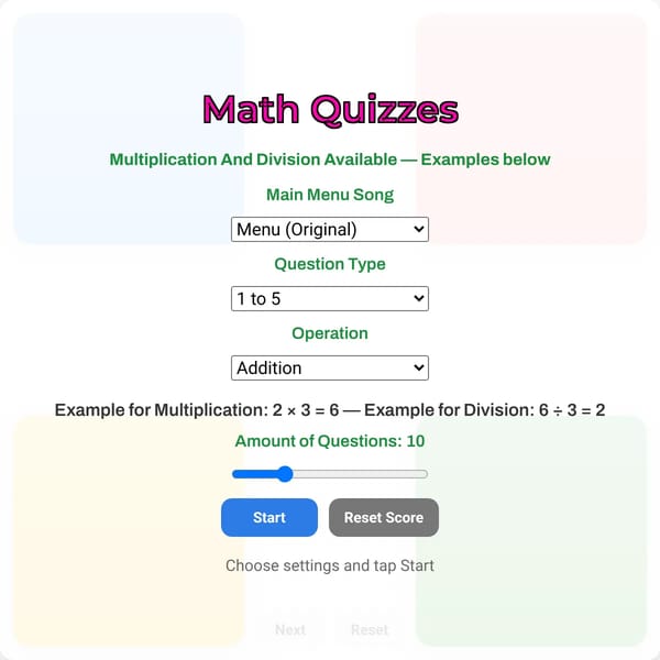 Math Quizzes