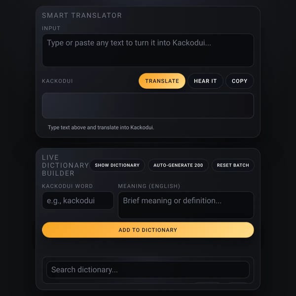 Kackodui Language Creator