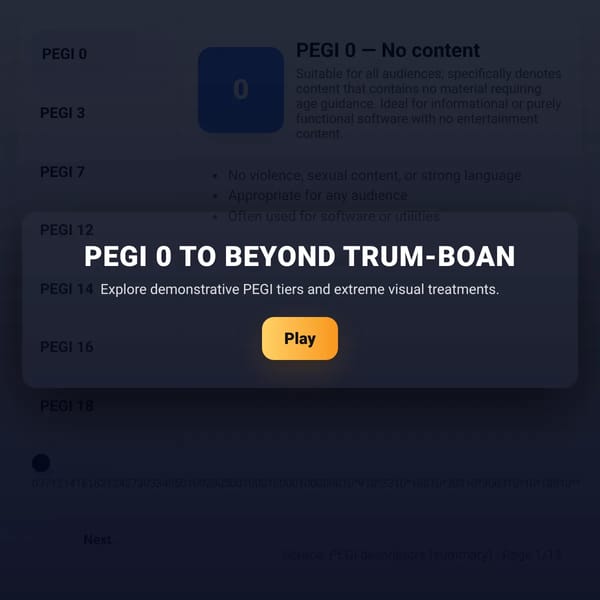 PEGI Ratings 0 to BEYOND ???