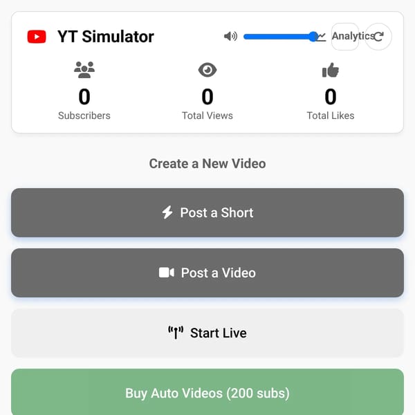 YouTuber Simulator