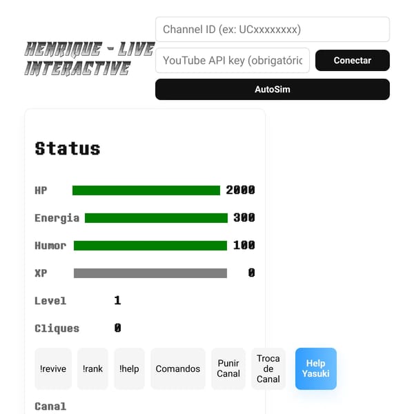 Henrique Live Game — Chat Commands