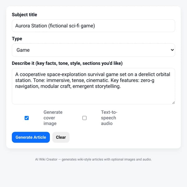 AI Wiki Creator