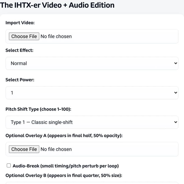 The IHTX-er Video + Audio Edition