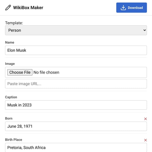 Wikipedia Infobox Maker