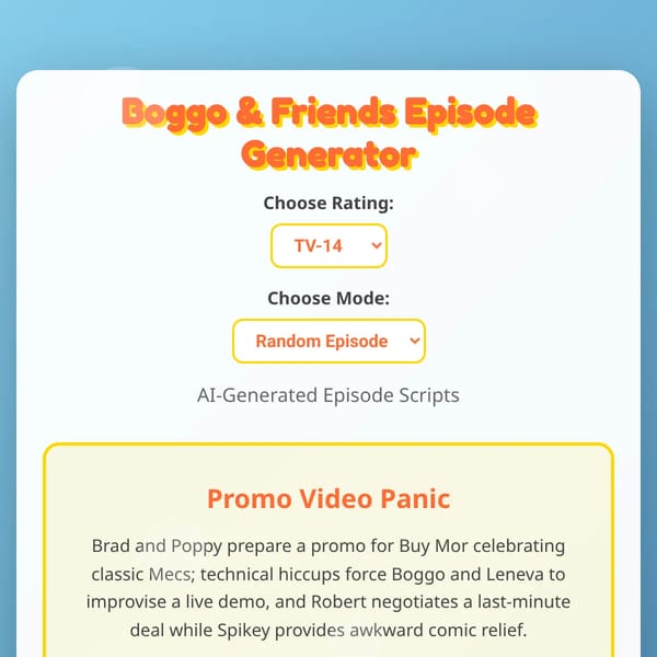 Boggo & Friends Episode Generator