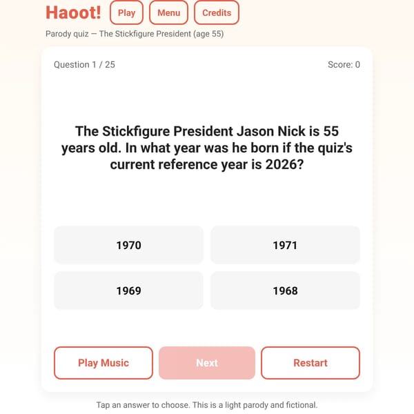 Haoot! — Stickfigure President Quiz