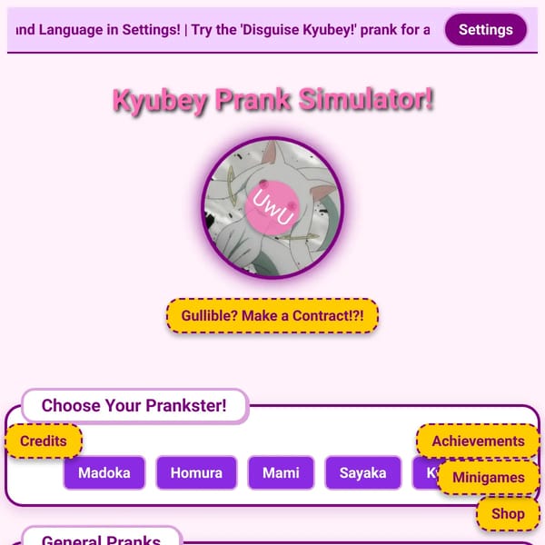 Kyubey Prank-o-Rama!
