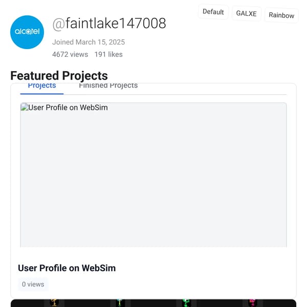 User Profile on WebSim